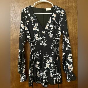 Showpo. Gennie Shift Playsuit in Black Floral US2
